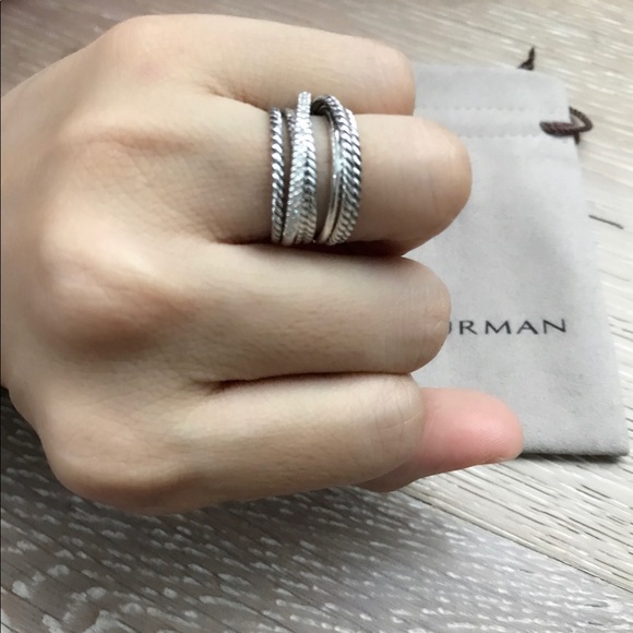 Authentic David Yurman Crossover Wide Ring Diamond - Picture 5 of 6